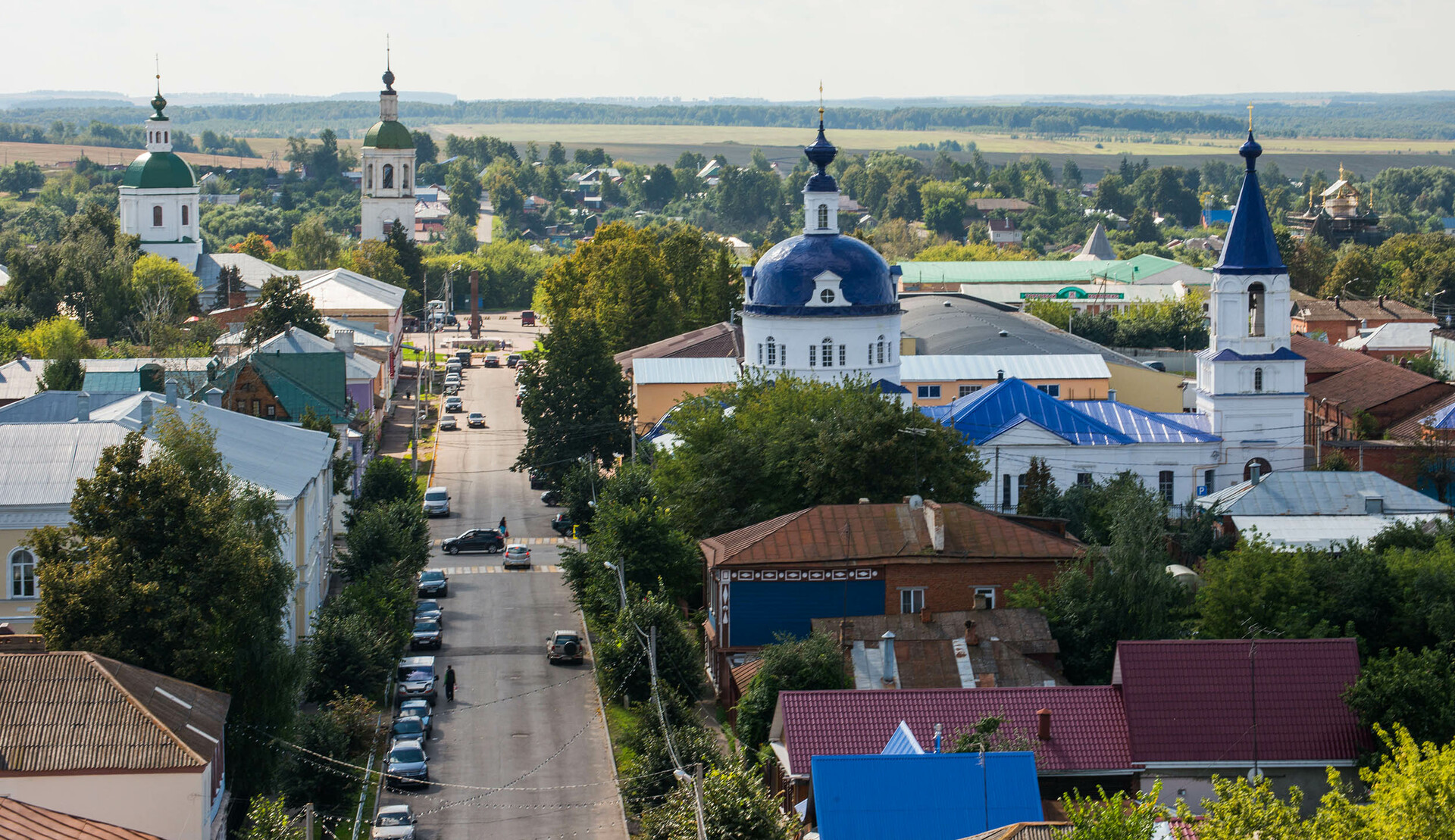 Вид на Зарайск с водонапорной башни