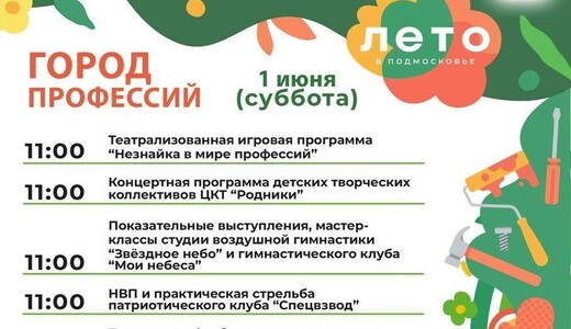 Семейный фестиваль «Город профессий» в Волоколамске