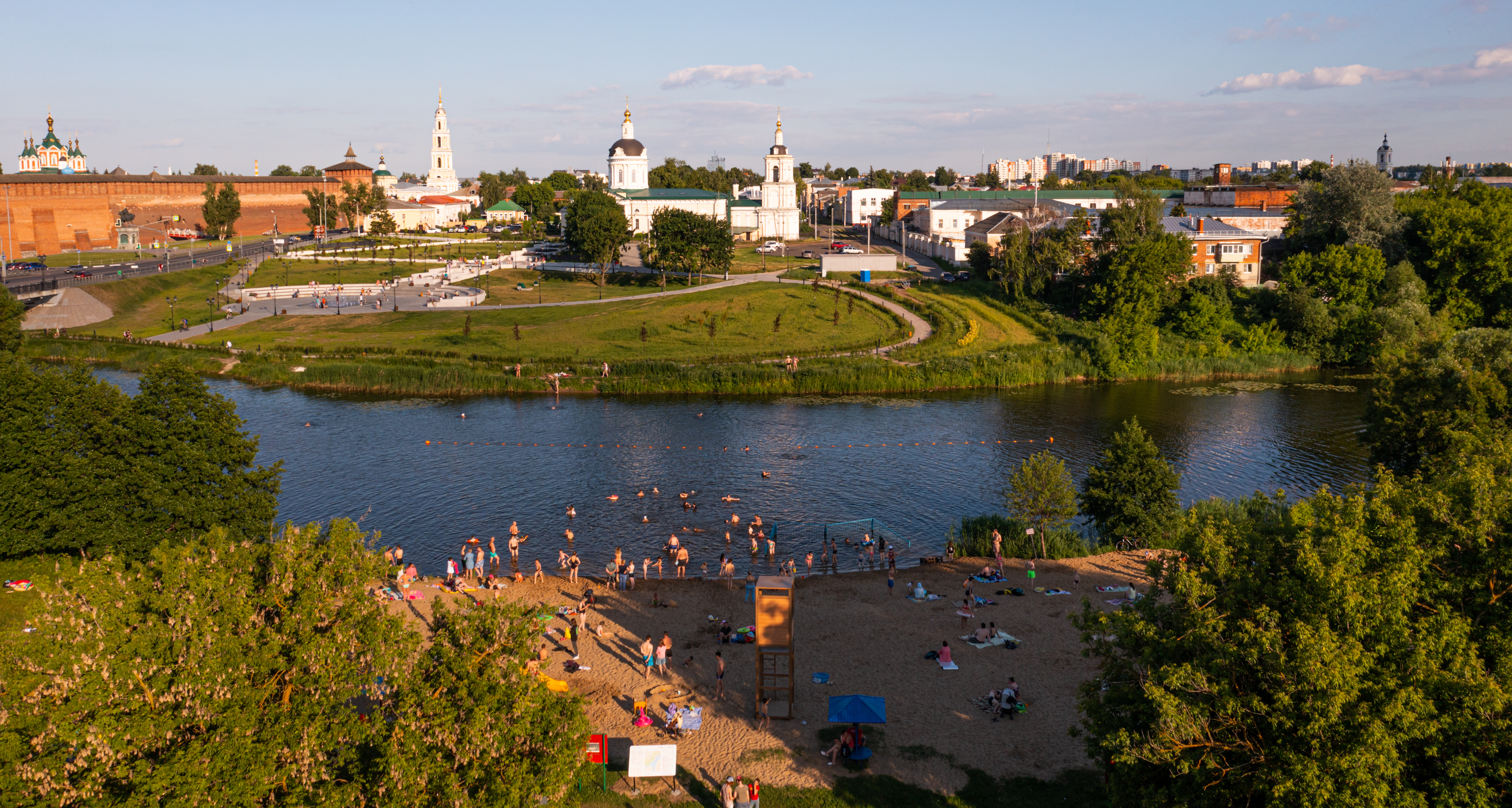 Пляж на реке Коломенка